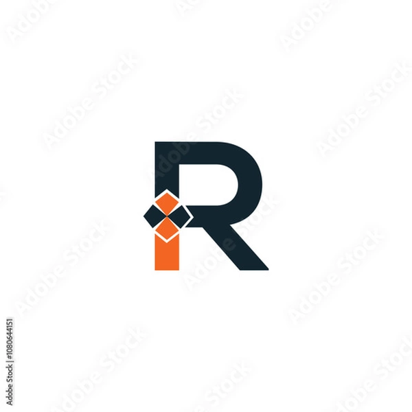Fototapeta Abstract R letter modern initial  logo design