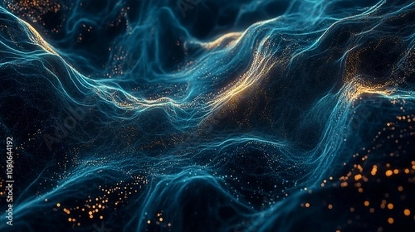 Fototapeta 宇宙と水色の煙