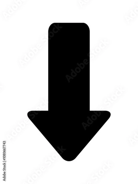 Obraz 下向き矢印　黒