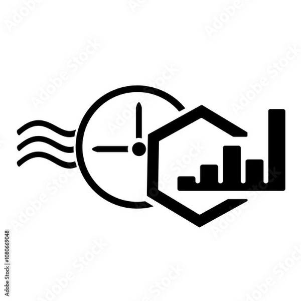 Fototapeta Vector illustration of the icon, the logo of the growth chart. Isolated on a white background.