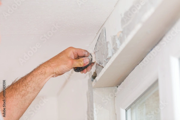 Obraz Finishing wall with skimcoating