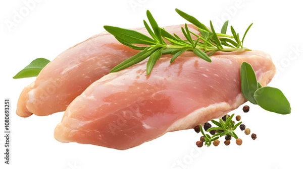 Obraz raw chicken fillet isolated on white background 
