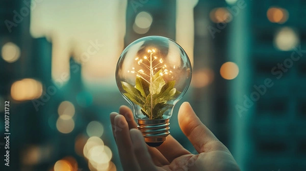 Fototapeta Companies are adapting to renewable energy solutions to build a sustainable and eco-friendly image.