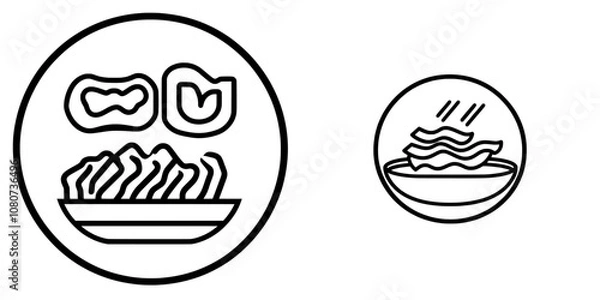 Fototapeta The healthy die ayurveda line icon is modern. It illustrates an isolated contour symbol in black.