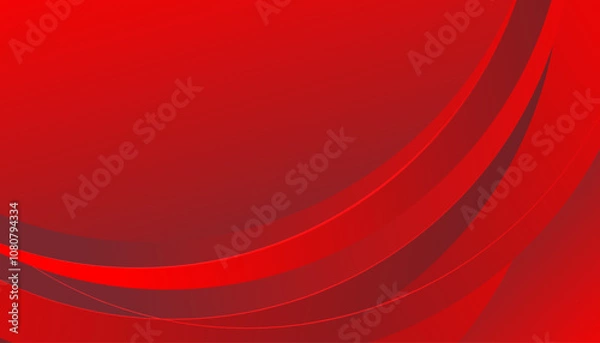 Fototapeta Abstract Red Background with Curved Lines