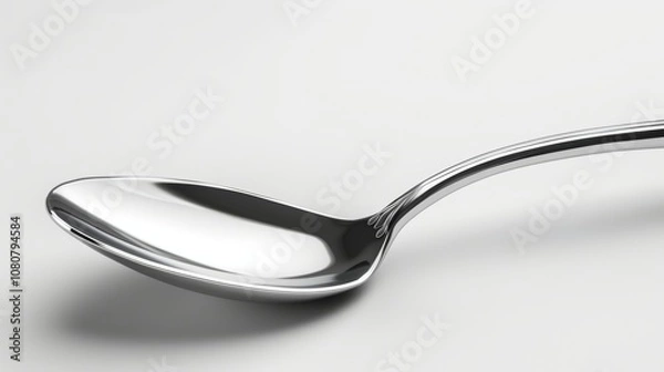 Fototapeta Spoon on White Background for Kitchen or Table Setting Generative AI