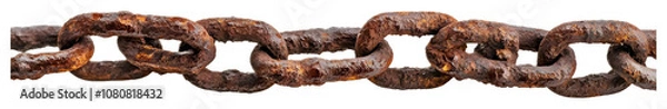 Obraz rusted metal chain isolated on white background