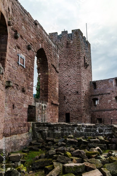 Obraz Ruins of medieval castle Wangenbourg on the top of hill, Alsace,