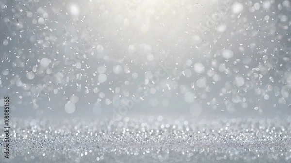 Fototapeta Winter Snowfall with Sparkling Background