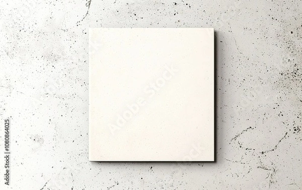 Fototapeta Blank canvas on a textured concrete surface ready for artistic expression and creativity in a modern workspace setting