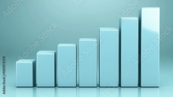 Fototapeta Smooth Gradient Bar Graph Illustrating Positive Trend in Business Growth Visualization with Clean Design for Professional Presentations and Reports
