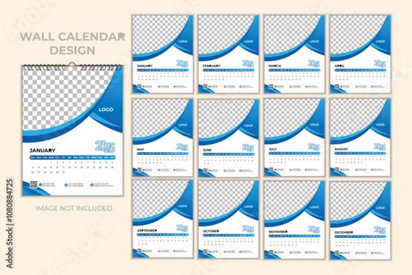 Fototapeta 2025 calender editable file