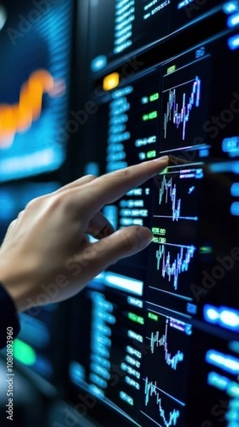 Fototapeta cybersecurity breach monitoring concept Monitoring software highlighting unusual data traffic, analyst on high alert, monitoring, anomaly detection