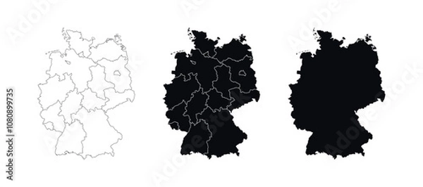 Fototapeta Germany Map vector icon. Map of Germany various styles.