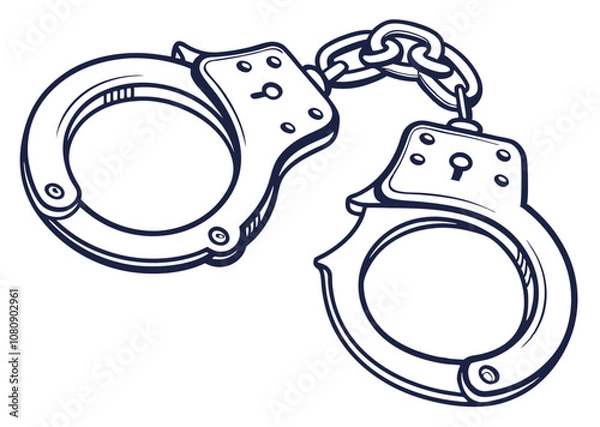 Obraz handcuffed silhouette icon  vector illustration.