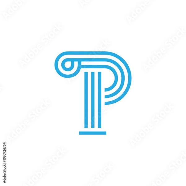 Fototapeta tp logo design vector template, initial tp letter logo design vector, pt logo design for business, initial pt letter logo design for any business and monogram.