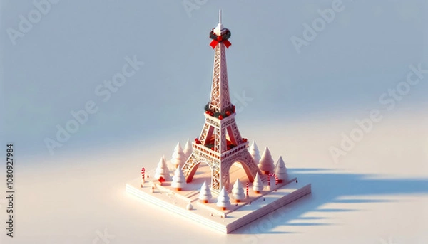 Fototapeta Illustration against light background with space for text, 3d render