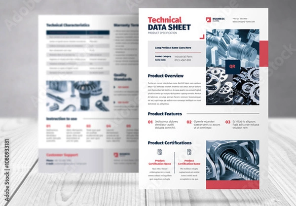 Fototapeta Product Technical Data Sheet Template 