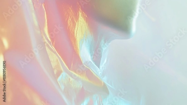 Fototapeta Abstract Iridescent Background: Holographic Texture in Pastel Colors