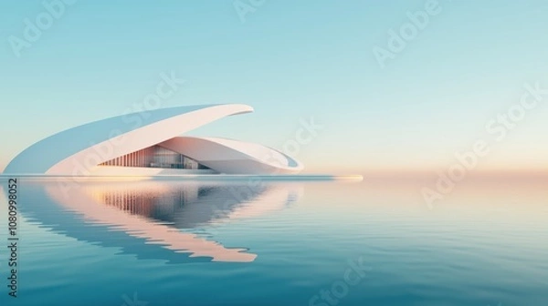 Obraz An iconic cultural center with futuristic design, blending tradition and modern infrastructure trends