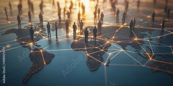 Obraz Global Business Networking A Platform for Connecting Innovative Ideas, Resources, and Opportunities Across Continents to Enhance Collaboration and Growth Within Diverse Sectors of Business