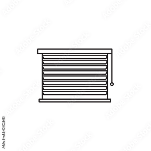 Fototapeta Blinds thin line vector icon.