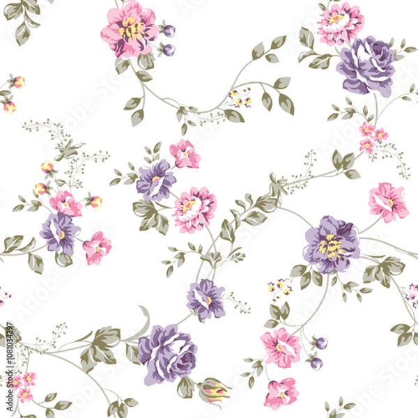 Fototapeta Textile and digital seamless pattern
