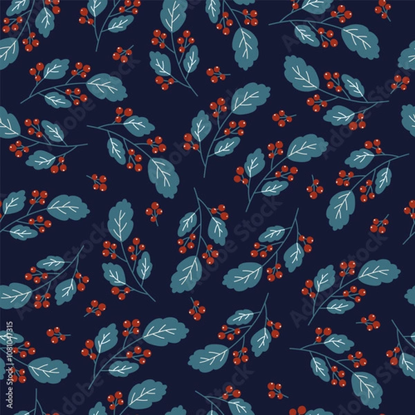 Obraz Floral seamless pattern design, hand drawn set of digital paper, wallpaper, reapeating vector background with elegant cute flowers and floral branches.