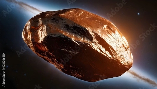 Fototapeta radiant meteorite illuminated by stars, great for space inspired artwork