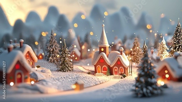 Fototapeta Christmas 2024 e-card designs featuring digital snow and interactive elements