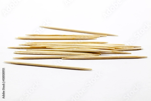 Fototapeta toothpicks on white background