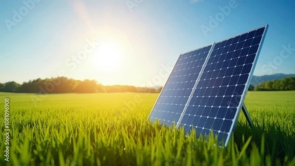 Obraz Solar Power in Action: Harnessing Clean Energy on a Sunny Day