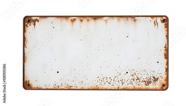 Obraz Rusty metal sign with weathered and aged patina finish.