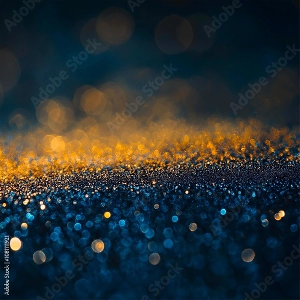 Obraz Abstract shiny gold glitter, light effects with bokeh