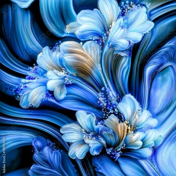 Obraz blue flower background, illustration