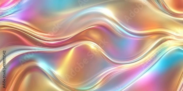 Fototapeta Abstract background with metallic sheen and light reflections, inspired by liquid chrome, offering a sleek and modern look