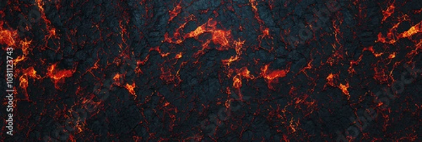 Fototapeta 3D Rendering of lava melting texture with magma