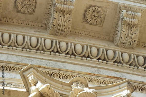 Obraz stucco, bas-relief, console, cornice, rosette, decoration, architecture