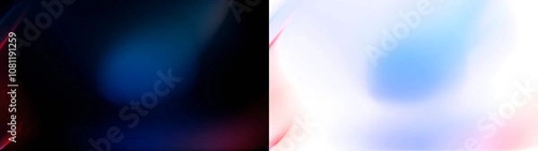 Obraz Dark blue and red light leak overlay on a transparent background for dramatic effects.  Black and Transparent PNG for overlay effect.