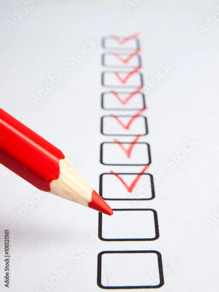 Fototapeta Checklist with pencil