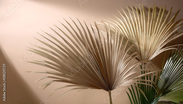 Obraz Chinese Fan Palm plant on minimalis