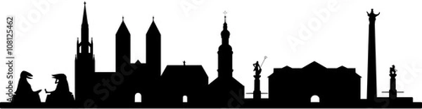 Obraz Offenburg skyline // Vektor //schwarz