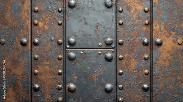 Fototapeta Old Metal Surface Texture with Rust and Scratches