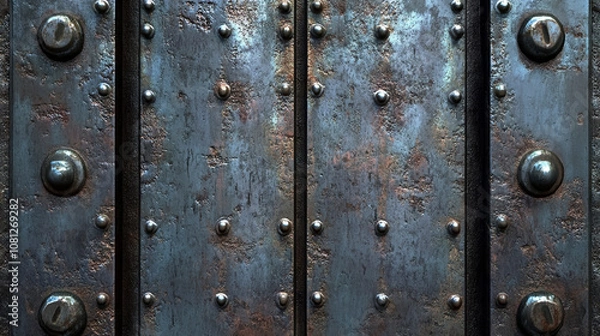 Fototapeta Old Metal Surface Texture with Rust and Scratches