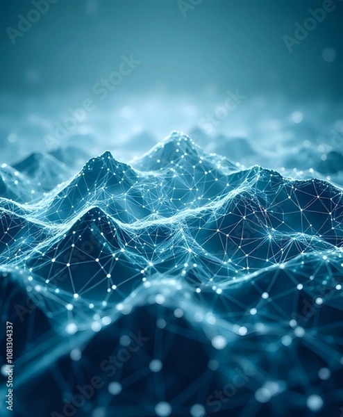 Fototapeta Interconnected Mountain Range under Starlit Night Sky