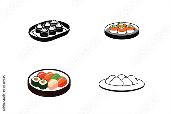 Obraz sushi set illustration