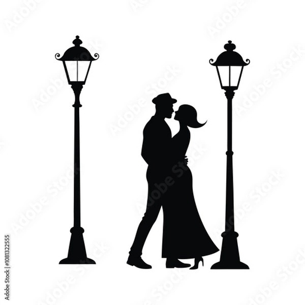 Obraz silhouette of a person with a lamp