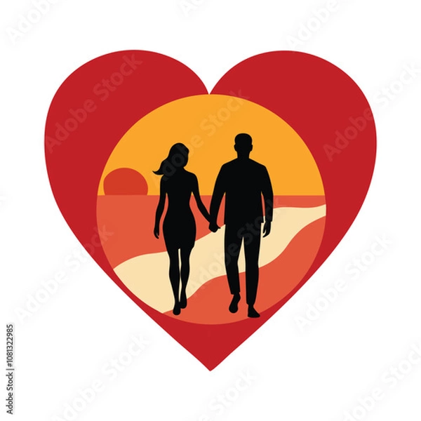 Obraz silhouette of a couple