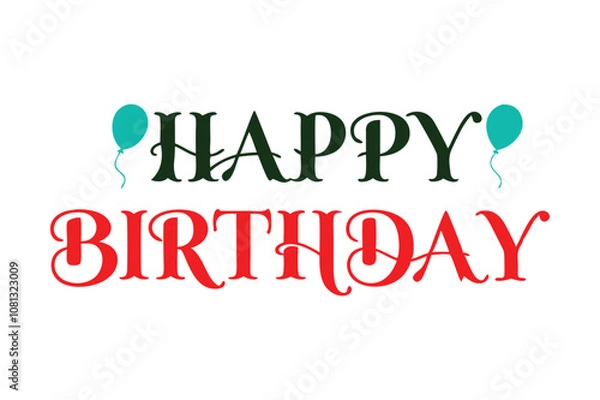 Obraz Simple Typography Vector Happy Birthday