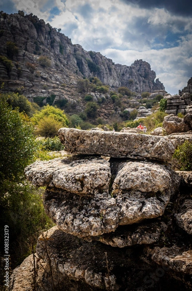 Fototapeta Rock formations with curious shapes in the Torcal de Antequera in the province of Malaga